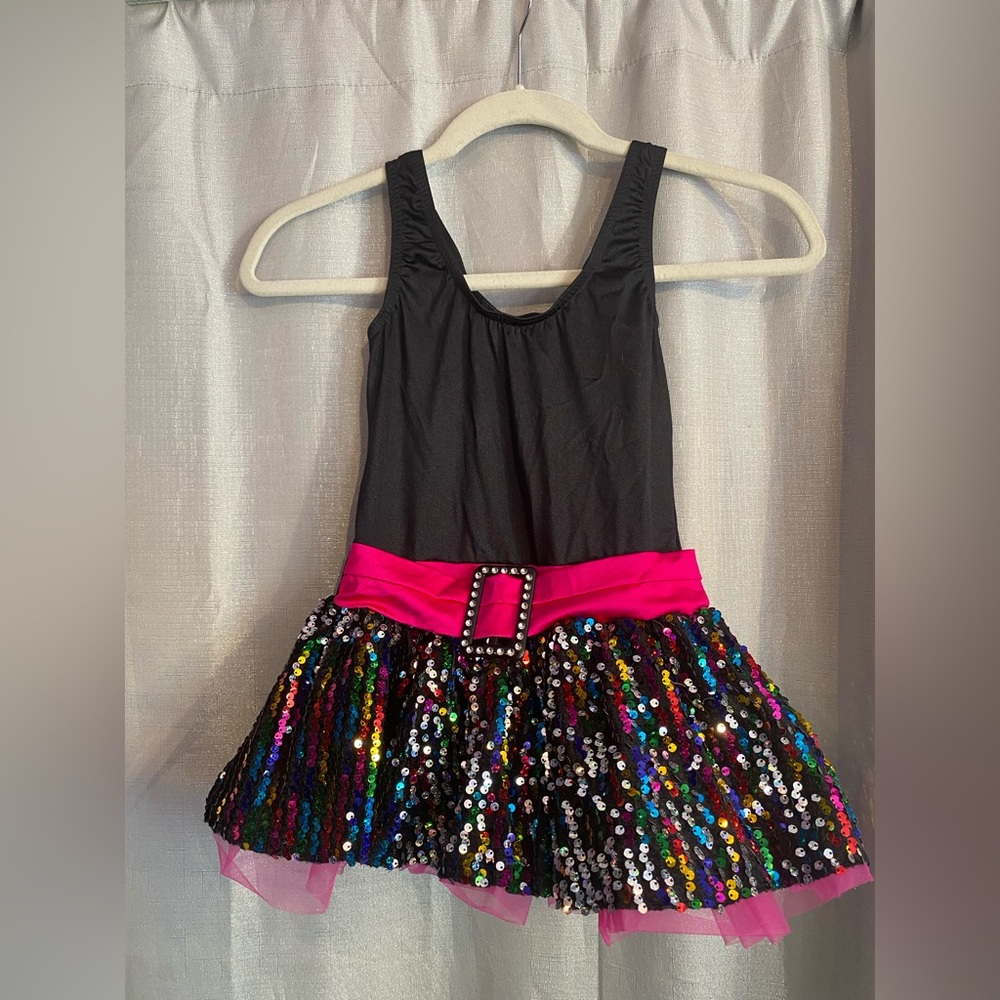 Weissman Black and Multicolor Sequin Kids Dance Costume
